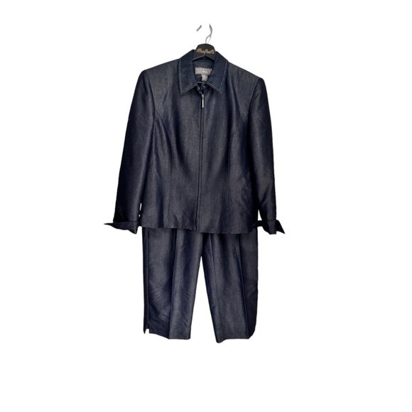 Norton McNaughton Navy Blue Zip Front Pantsuit 10P - Picture 14 of 16